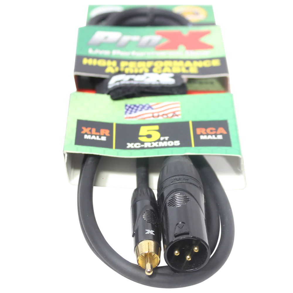 PRO-X- XC-RXM05 - ProX XC-RXM05 5 Ft. Unbalanced RCA to XLR3-M High Performance Audio Cable