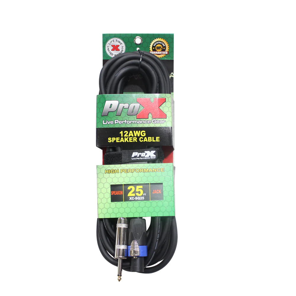 PROX-XC-SQ25 - ProX XC-SQ25 25ft. 12 AWG SpeakOn to 1/4" TS High Performance Speaker Cable