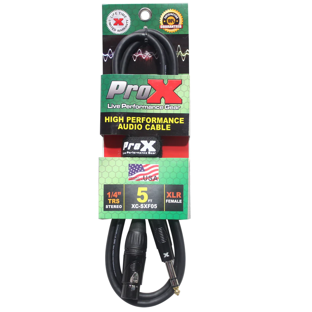 PROX-XC-SXF05 - ProX XC-SXF05 5 Ft. Balanced 1/4" TRS-M to XLR-F High Performance Audio Cable