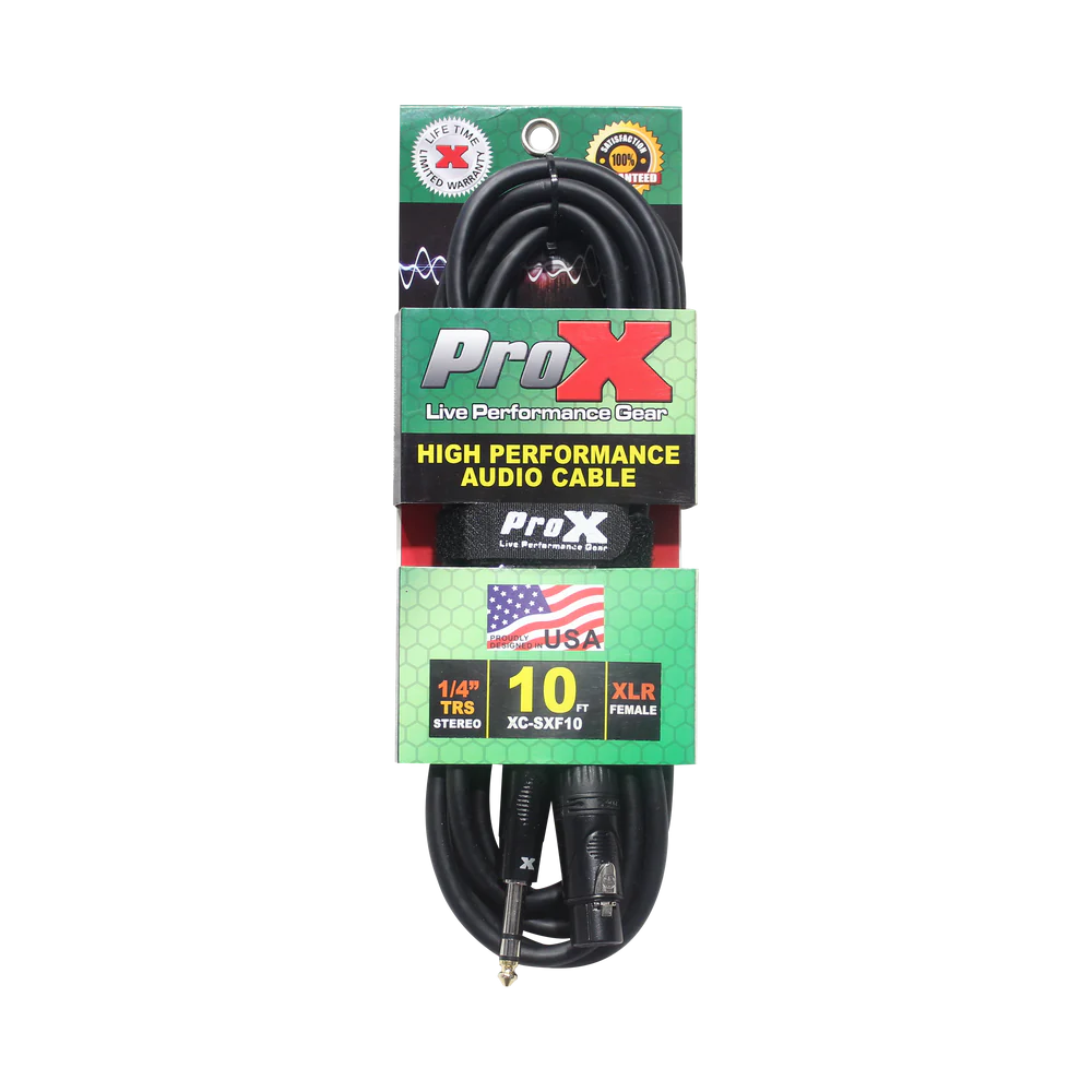PROX-XC-SXF10 - ProX XC-SXF10 10 Ft. Balanced 1/4" TRS to XLR3-F High Performance Audio Cable