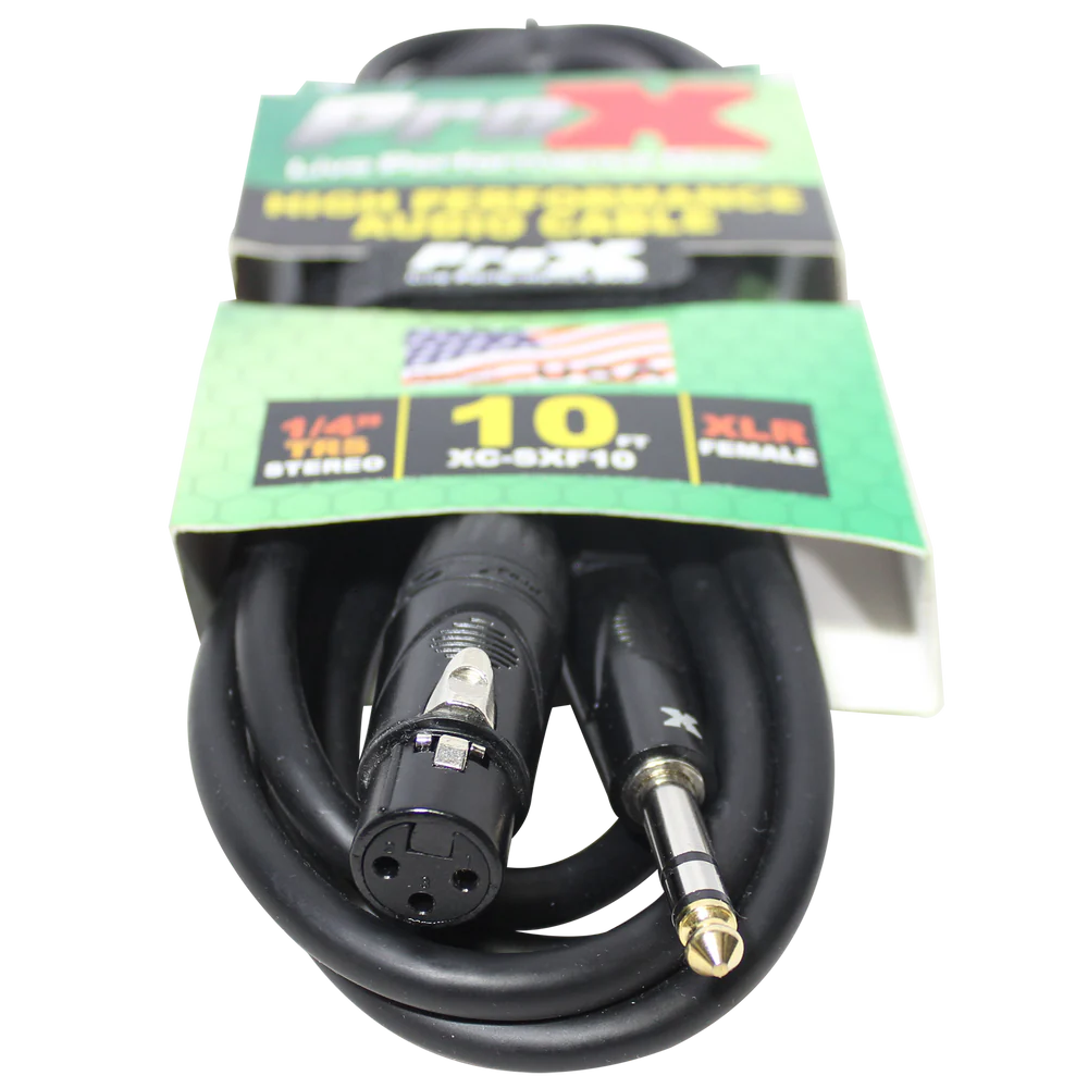 PROX-XC-SXF10 - ProX XC-SXF10 10 Ft. Balanced 1/4" TRS to XLR3-F High Performance Audio Cable