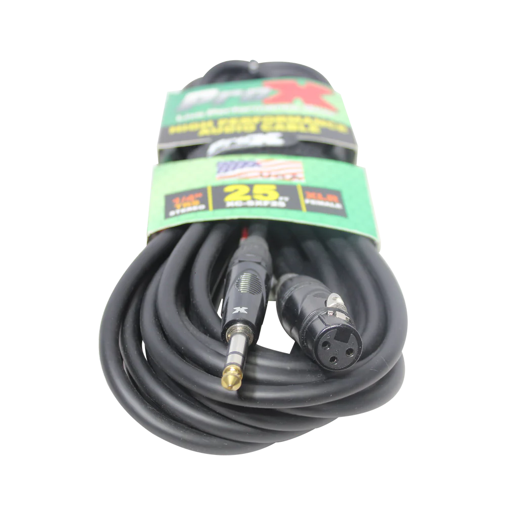 PROX-XC-SXF25 - ProX XC-SXF25 25 Ft. Balanced 1/4" TRS to XLR3-F High Performance Audio Cable