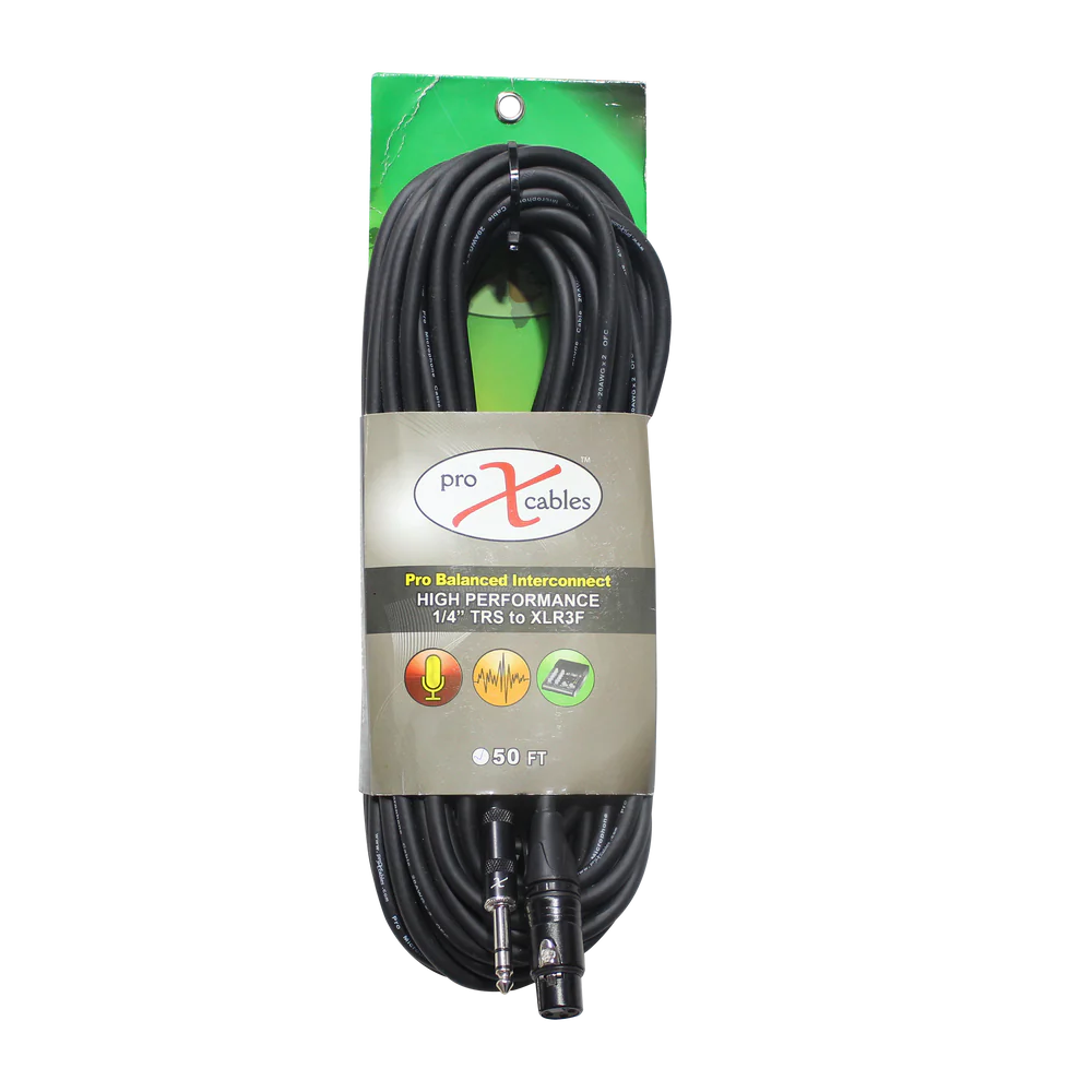 PROX-XC-SXF50 - ProX XC-SXF50 50 Ft. Balanced 1/4" TRS-M to XLR3-F High Performance Audio Cable