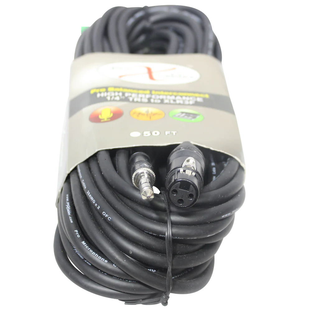 PROX-XC-SXF50 - ProX XC-SXF50 50 Ft. Balanced 1/4" TRS-M to XLR3-F High Performance Audio Cable