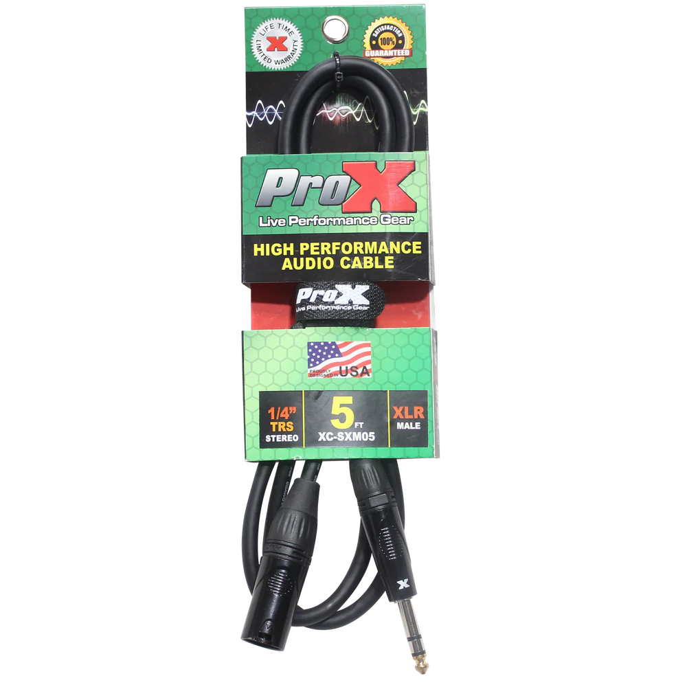 PROX-XC-SXM05 - ProX XC-SXM05 5 Ft. Balanced XLR3-M to 1/4" TRS-M High Performance Audio Cable