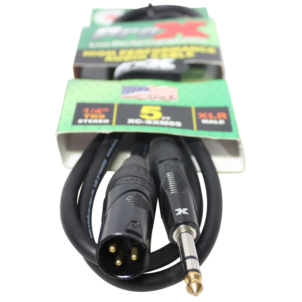 PRO-X- XC-SXM05 - ProX XC-SXM05 5 Ft. Balanced XLR3-M to 1/4" TRS-M High Performance Audio Cable