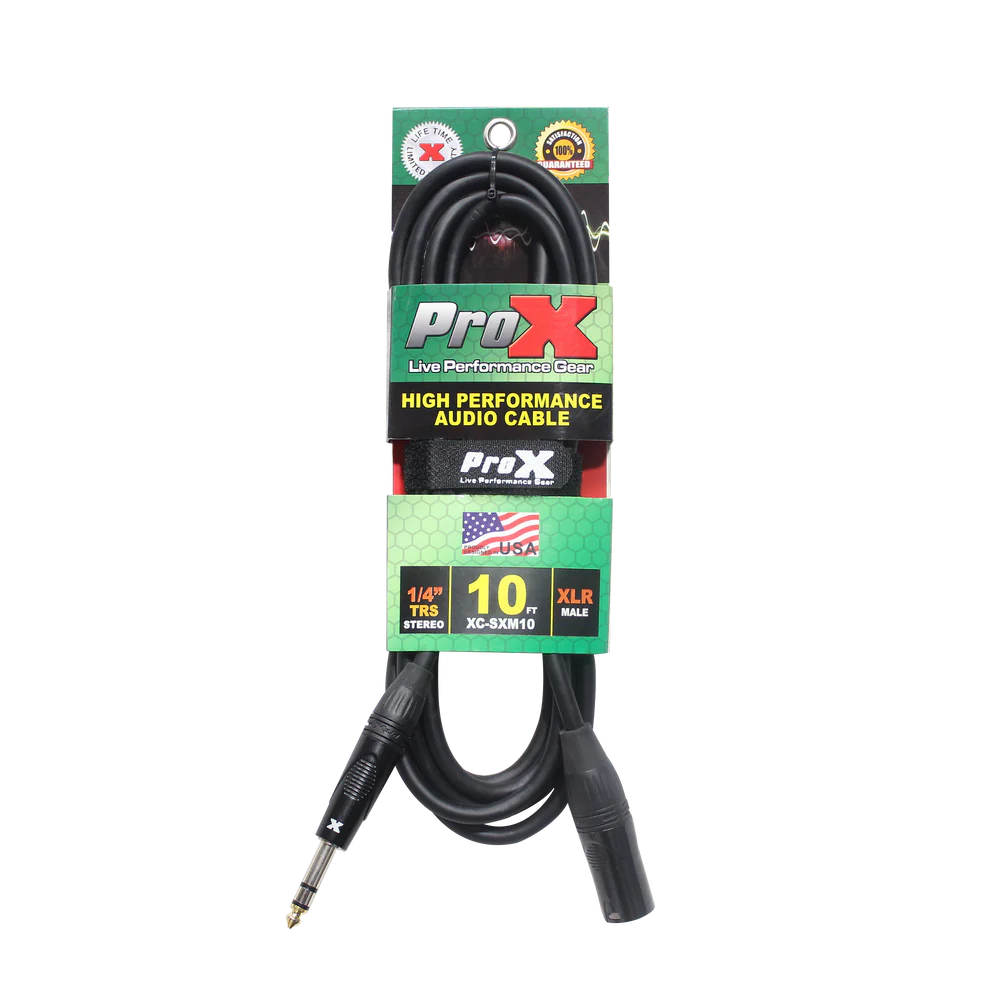 PROX-XC-SXM10 - ProX XC-SXM10 10 Ft. Balanced XLR3-M to 1/4 TRS-M High Performance Audio Cable