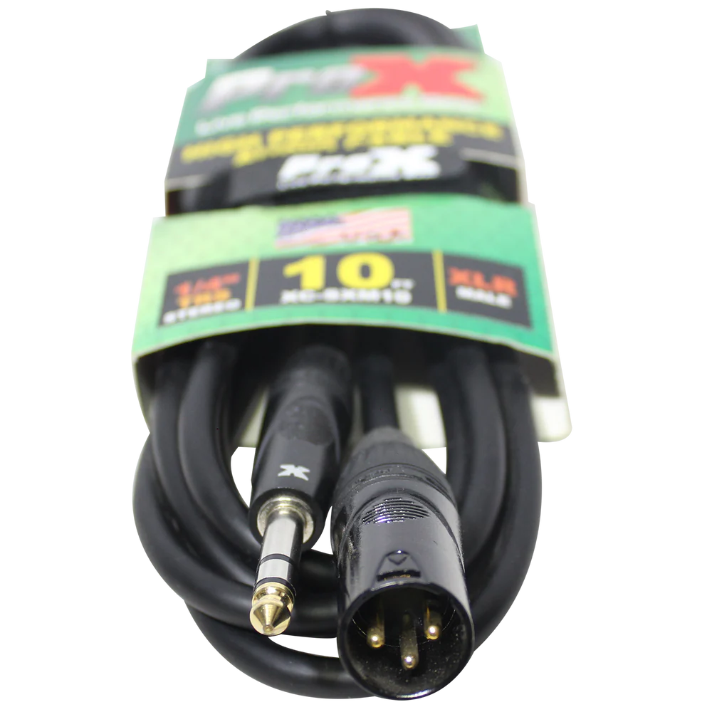 PRO-X- XC-SXM10 - ProX XC-SXM10 10 Ft. Balanced XLR3-M to 1/4 TRS-M High Performance Audio Cable