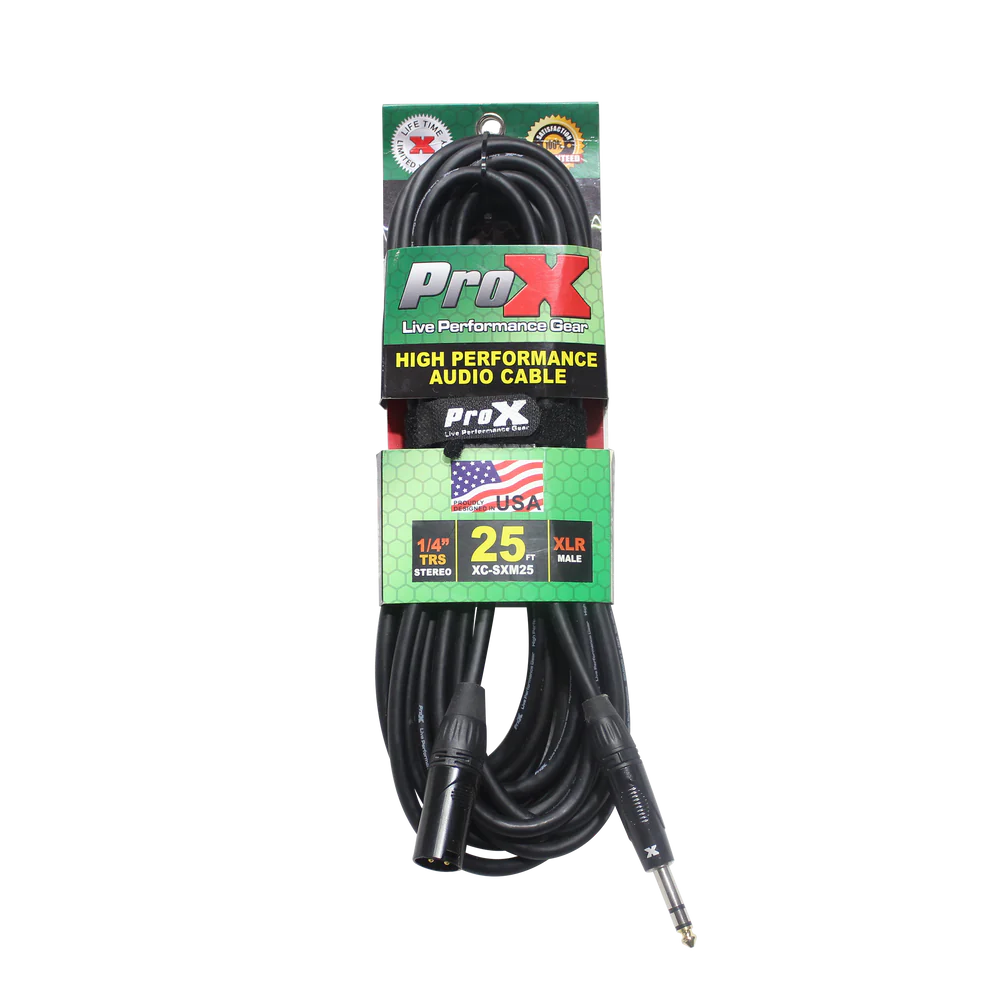 PROX-XC-SXM25 - ProX XC-SXM25 25 Ft. Balanced XLR-M to 1/4 TRS-M High Performance Audio Cable