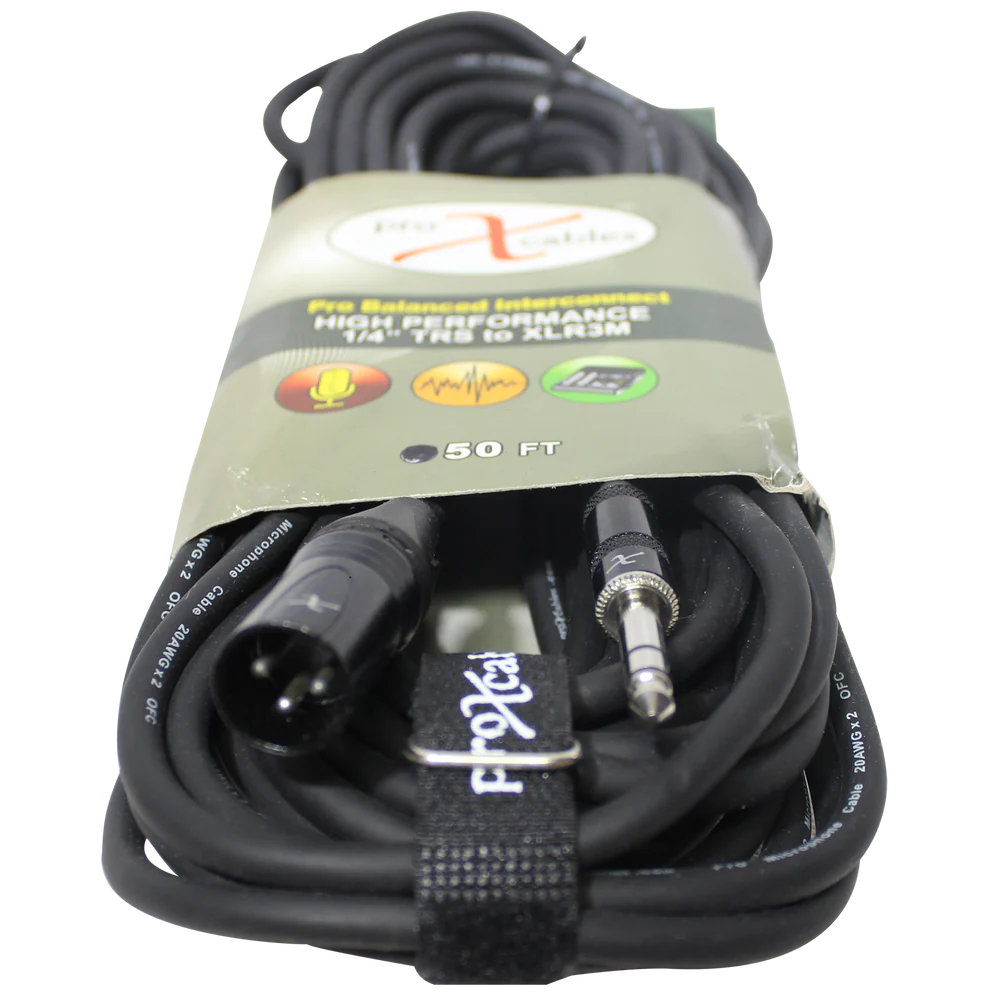 PROX-XC-SXM50 - ProX XC-SXM50 50 Ft. Balanced XLR3-M to 1/4 TRS-M High Performance Audio Cable