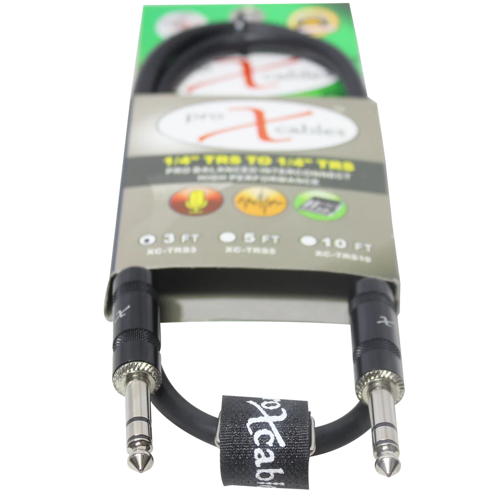 PROX-XC-TRS03 - ProX XC-TRS03 Balanced 1/4" TRS-M to TRS-M High Performance Audio Cable - 3'