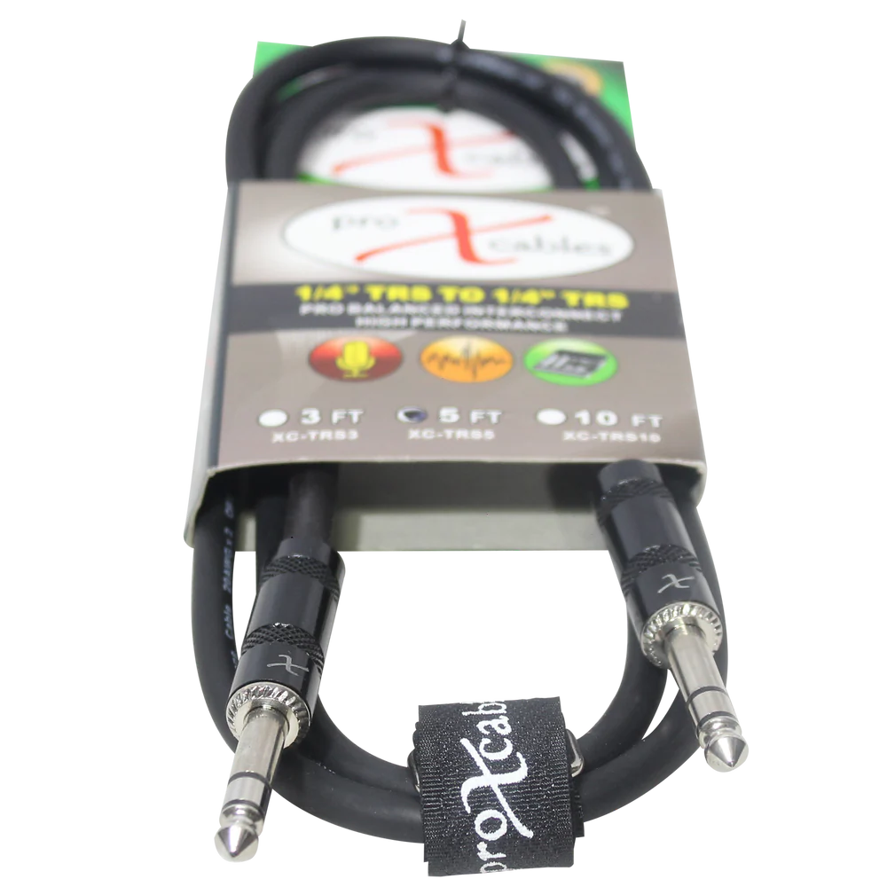 PRO-X- XC-TRS05 - ProX XC-TRS05 Balanced 1/4" TRS-M to TRS-M High Performance Audio Cable - 5'