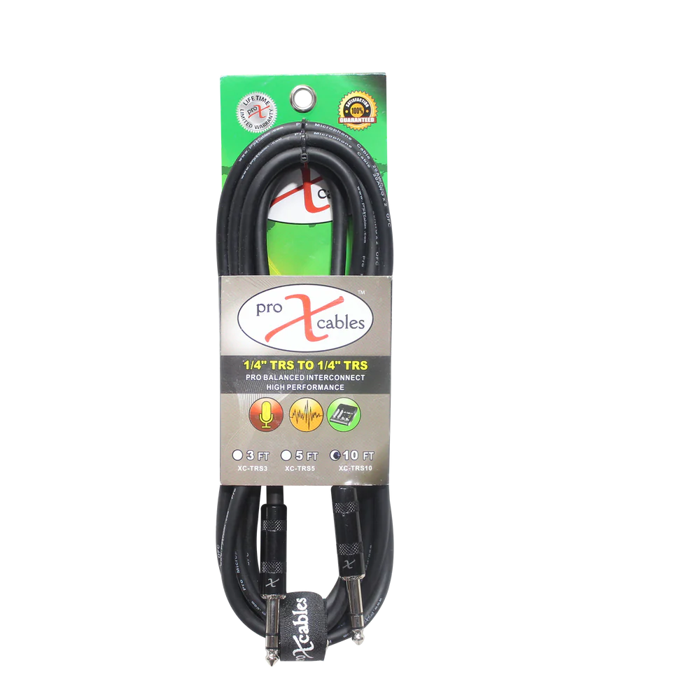 PROX-XC-TRS10 - ProX XC-TRS10 Balanced 1/4" TRS-M to TRS-M High Performance Audio Cable - 10'