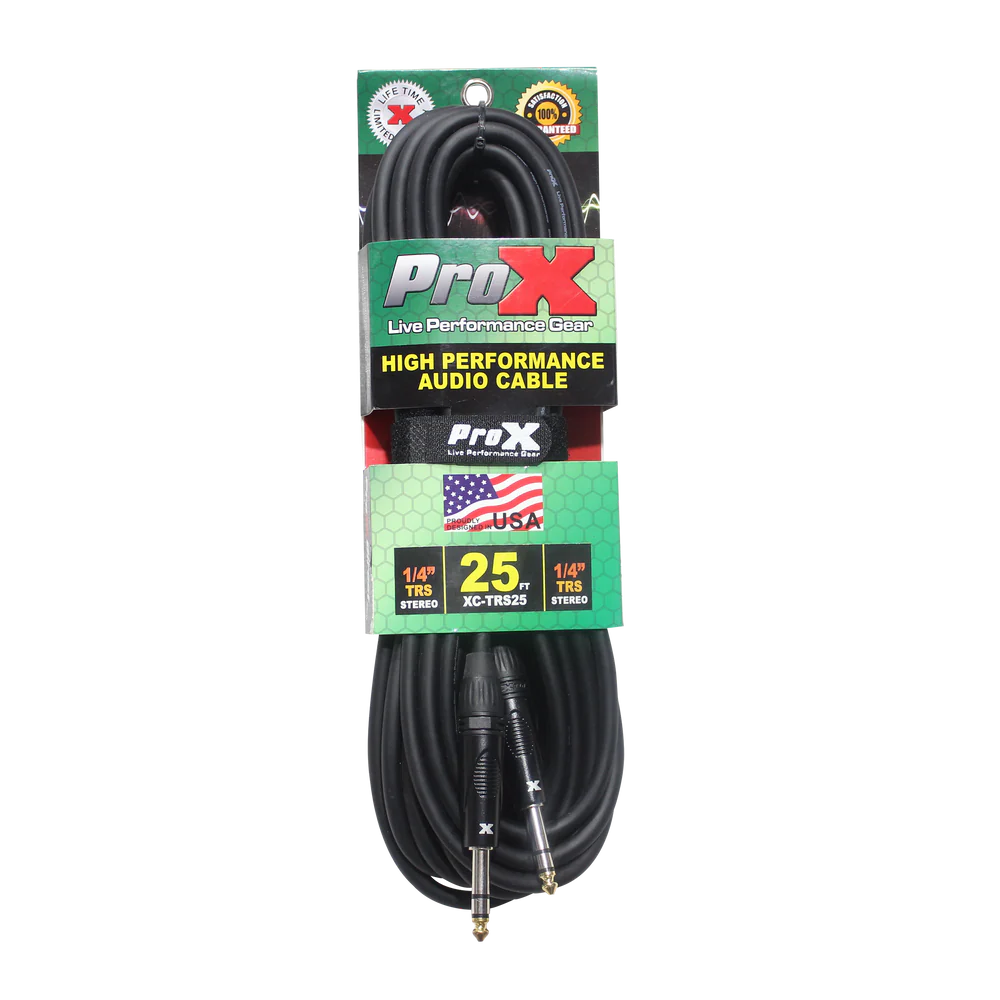 PRO-X- XC-TRS25 - ProX XC-TRS25 Balanced 1/4" TRS-M to TRS-M High Performance Audio Cable - 25'