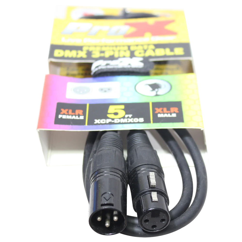 PROX-XCP-DMX05 - ProX XCP-DMX05 5 Ft. DMX XLR3-M to XLR3-F Premium Cable