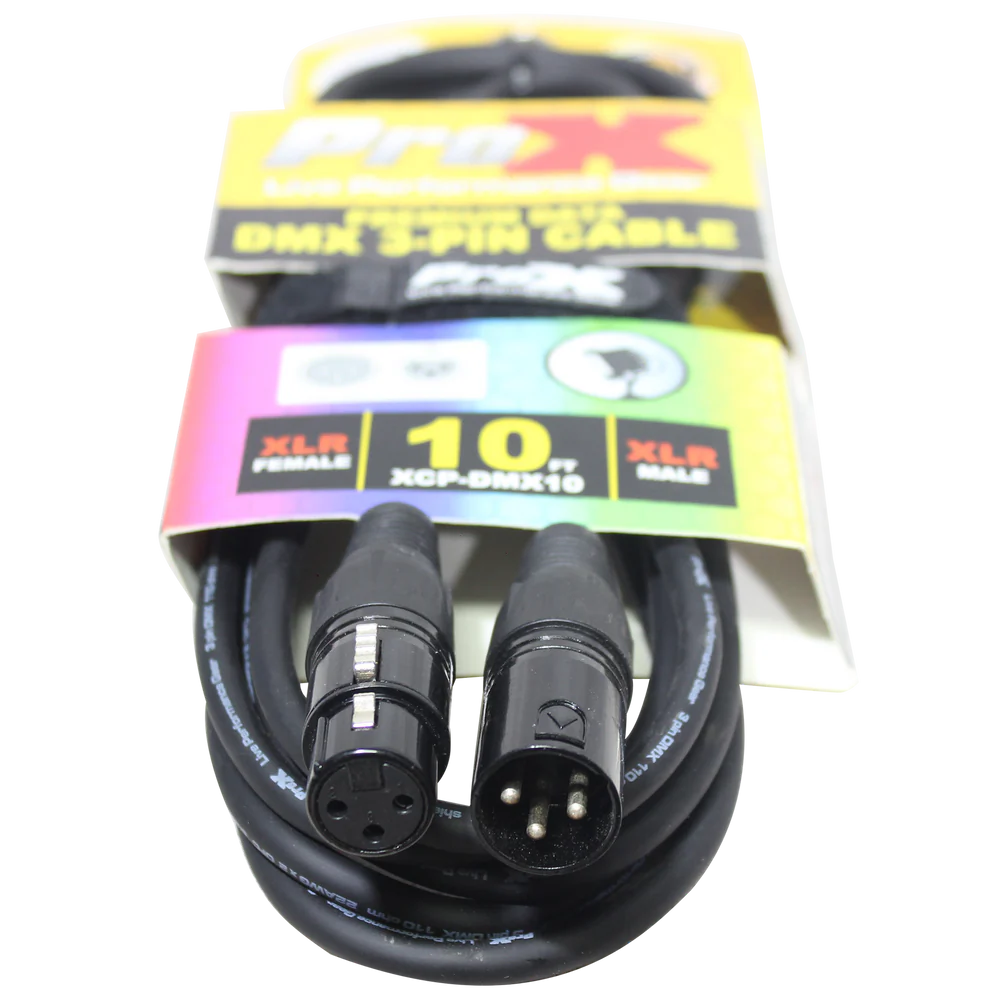 PROX-XCP-DMX10 - ProX XCP-DMX10 10 Ft. DMX XLR3-M to XLR3-F Premium Cable