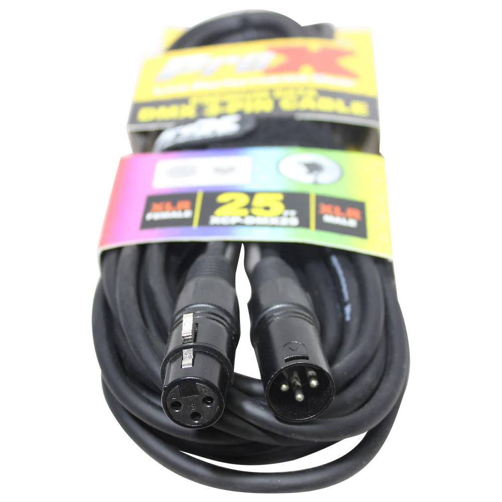 PROX-XCP-DMX25 - ProX XCP-DMX25 25 Ft. DMX XLR3-M to XLR3-F Premium Cable