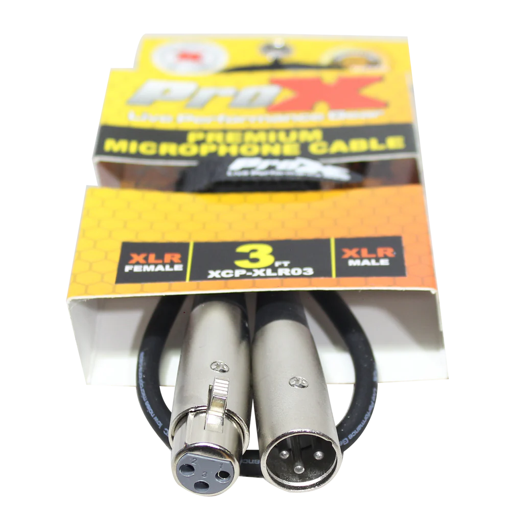 PROX-XCP-XLR03 - ProX XCP-XLR03 3 Ft. Balanced XLR3-F to XLR3-M Premium Audio Microphone Cable