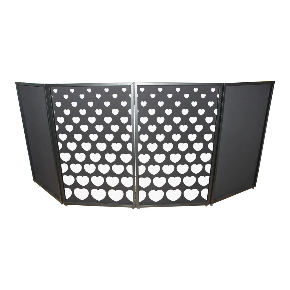 PROX-XF-SHEARTSQ1X2 - ProX XF-SHEARTSQ1X2 Stepped Hearts Facade Enhancement Scrims (White Hearts on Black)