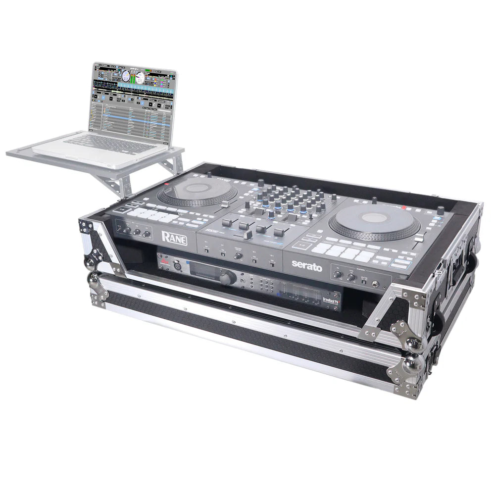 PRO-X- XS-RANEFOUR W - ATA Flight Style Road Case For RANE Four DJ Controller with 1U Rack Space and Wheels
