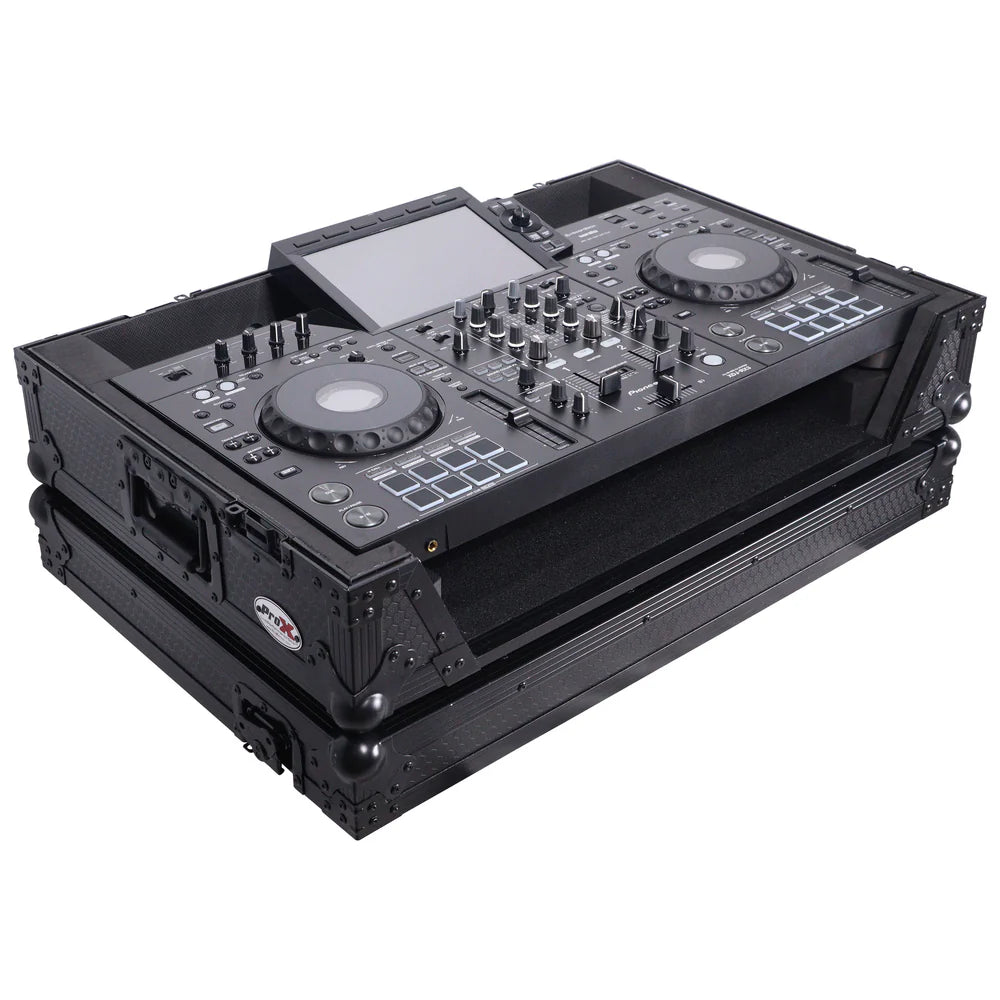 PRO-X- XS-XDJRX3 WBL - ATA Flight Case For Pioneer XDJ-RX3 & DDJ-REV5 DJ Controller w/1U Rack Space and Wheels (Black)
