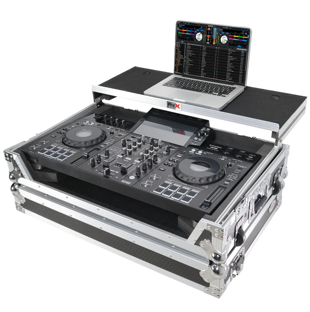 PRO-X- XS-XDJRX3 WLT - ATA Flight Case For Pioneer XDJ-RX3 & DDJ-REV5 DJ Controller w/1U Rack Space and Wheels (Black)