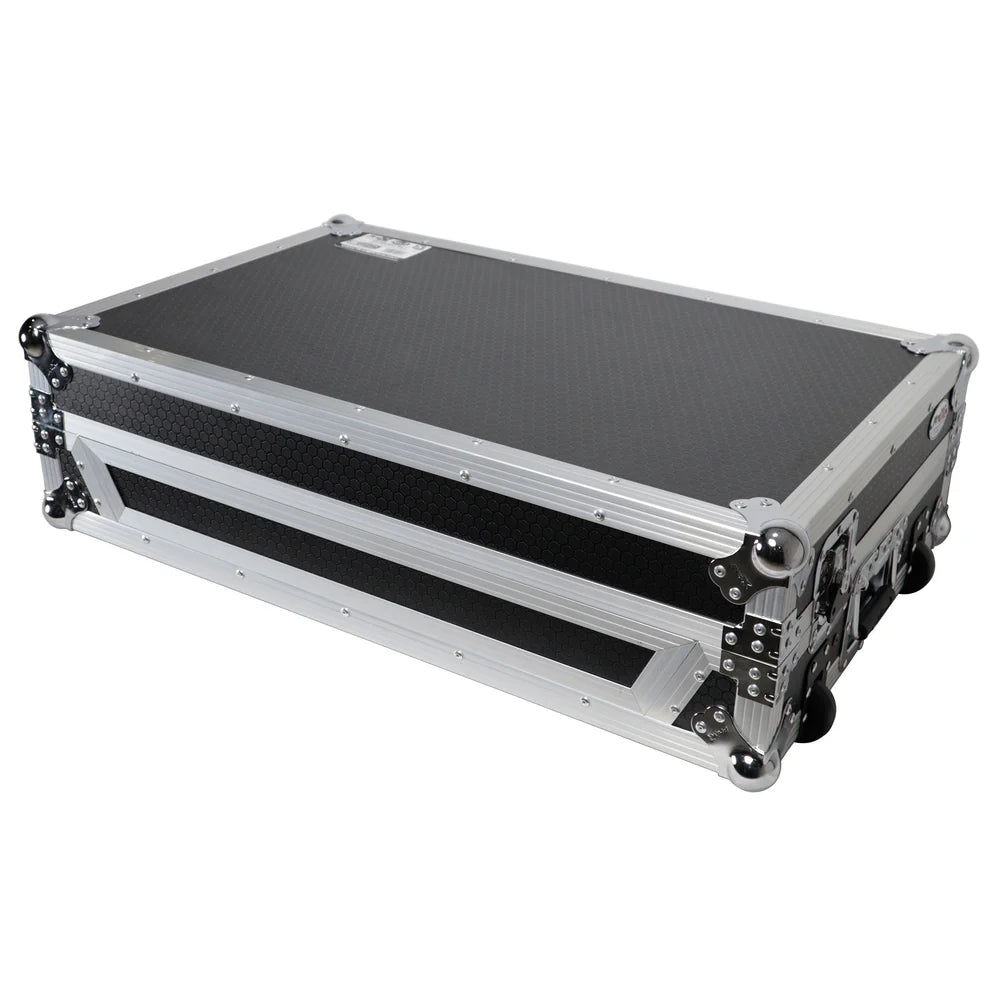 PRO-X- XS-XDJRX3 WLT - ATA Flight Case For Pioneer XDJ-RX3 & DDJ-REV5 DJ Controller w/1U Rack Space and Wheels (Black)