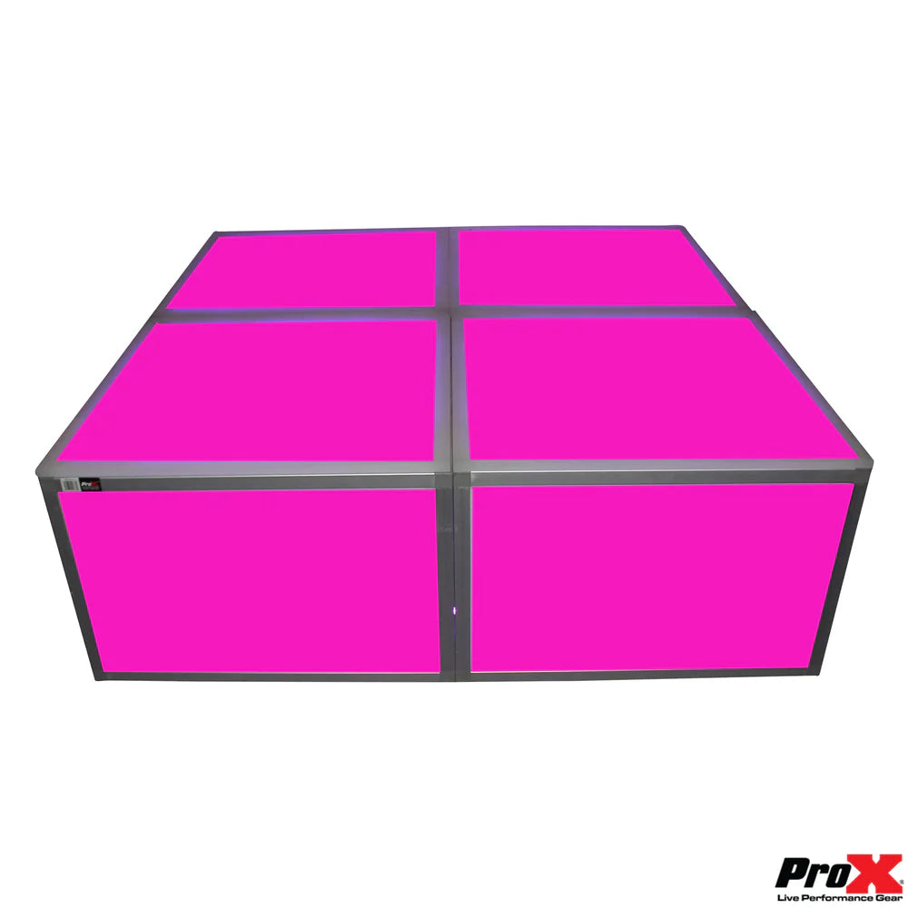PRO-X- XSA-2X2-16 - ProX XSA-2X2-16 LUMOStage™ 2 Ft X 2 Ft X 16 Inch High Acrylic Platform Riser Section W/Clamps and 2 Side Acrylic Covers