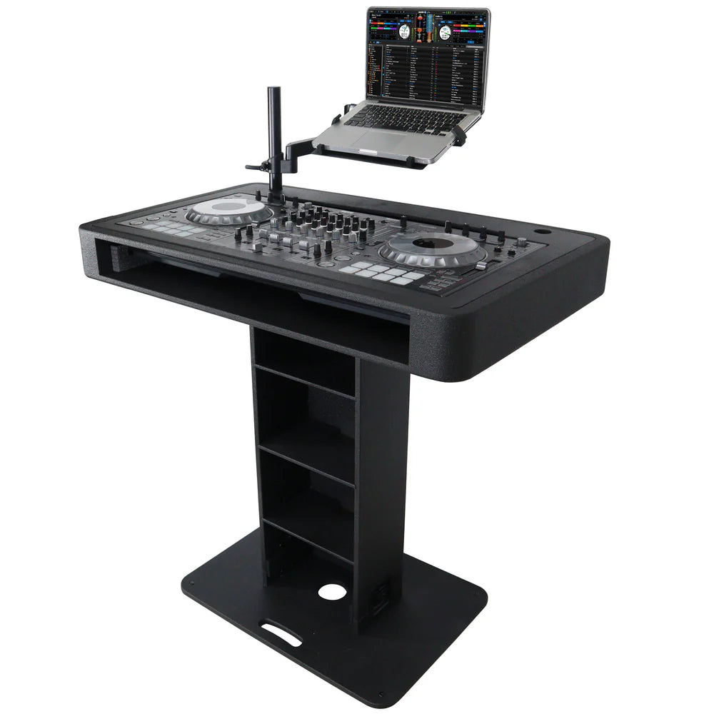 PROX-XZF-DJCT BL CASE - ProX XZF-DJCTBL Control Tower DJ Podium for Pioneer DDJ-REV7 XDJ-XZ DDJ-1000 RANE One (Black Finish)
