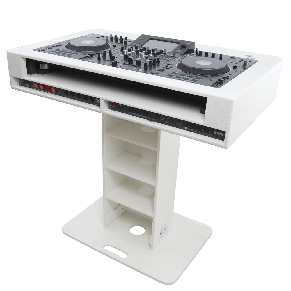PROX-XZF-DJCT W 2U CASE - ProX XZF-DJCTW2UCASE Control Tower DJ Podium 2x 1U Rack Space w/Road Cases