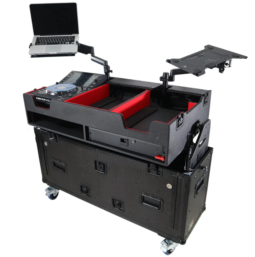 PROX-XZF-DNSC6000 - ProX XZF-DNSC6000 Flip-Ready Easy Retracting Hydraulic Lift Case for Denon DJ SC 6000 PRIME and X1850 PRIME