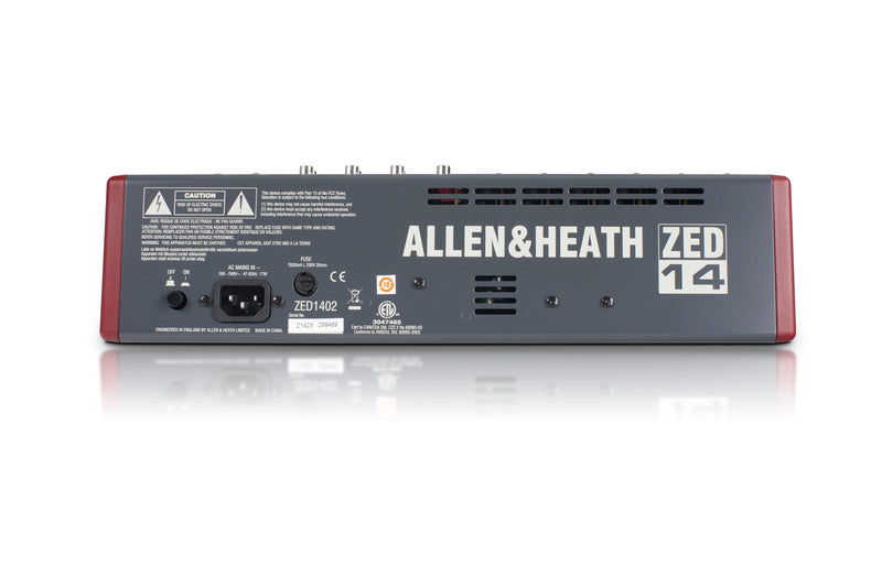ALLEN & HEATH ZED-14 (NEW-OPEN BOX)  6 Mono 4 Stereo channel Mixer with USB in/out