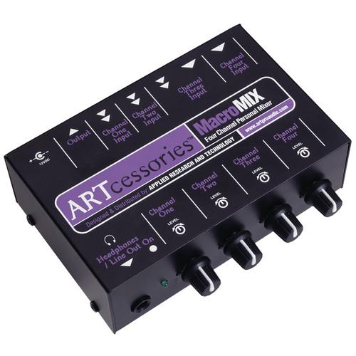 ART ProAudio MACROMIX ART - MINI MIXER - ART MACROMIX 4-Channel Miniature Personal Line Mixer w/Dual RCA And 14 Inputs