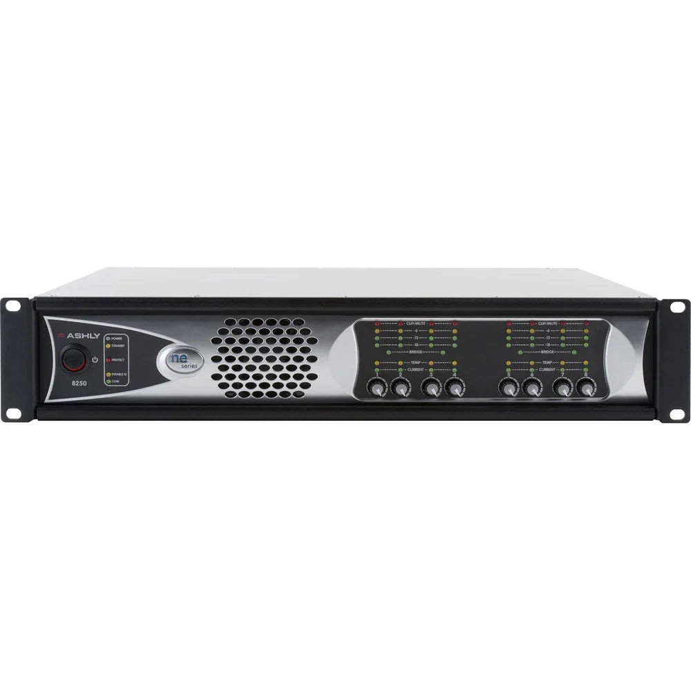 ne8250.70bd - Ashly NE8250.70BD 8-Channel 2000W Network-Enabled Power Amplifier with OPDAC8 and OPDante Cards (70V)