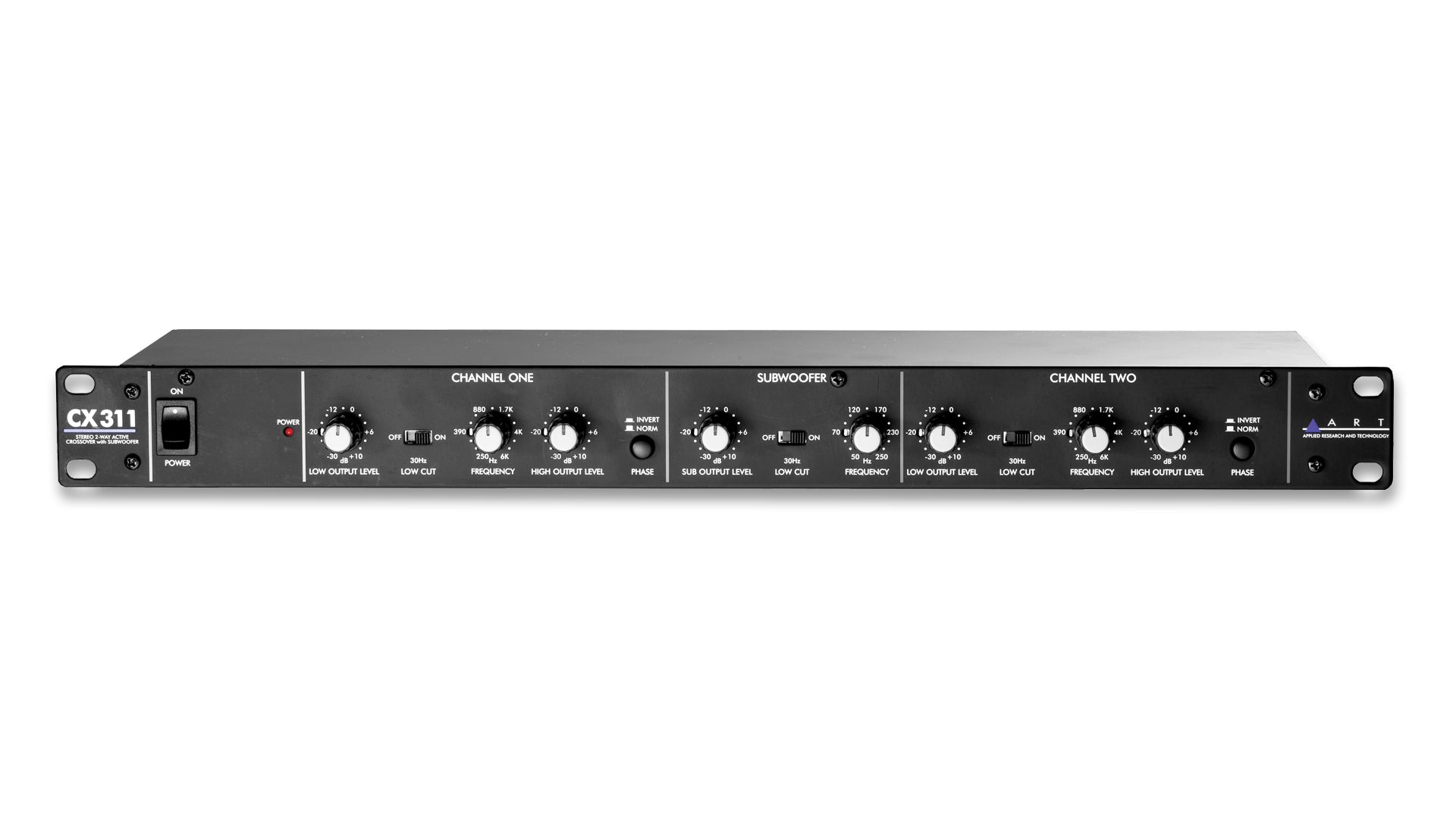 ART ProAudio CX311CE 2 WAY STEREO XOVER W/SUB OUT 230V - CX311 – 2way Crossover with Subwoofer Out