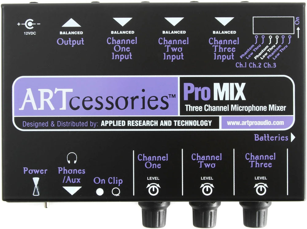 ART ProAudio PWRMIX-3 ART - 3 CH MIXER - ART Pwrmix-3 3-Channel Stereo Mini Mixer