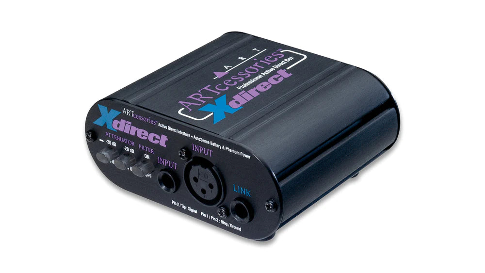 ART ProAudio XDIRECT ART-ACTIVE DI - ART XDIRECT Direct Box- a high quality interface that allows for connecting instrument, line, or speaker level signals to a mixer or other balanced input