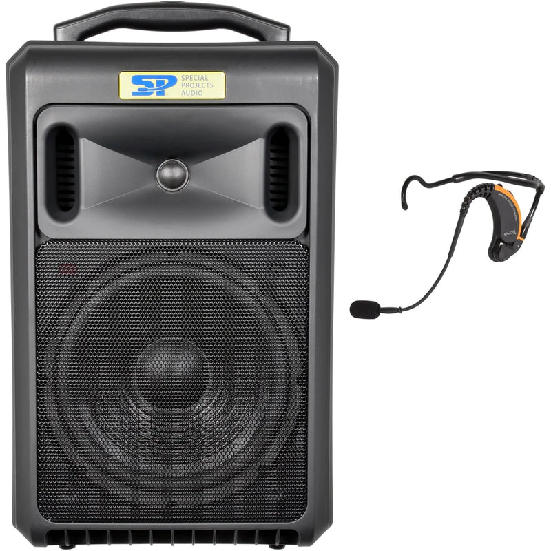 Galaxy Audio GXED1 10" BATTERY PORTABLE PA SYSTEM W/EVO: Recharging 120W system with one EVO headset, built-in wireless receiver, AUX MP3 input.