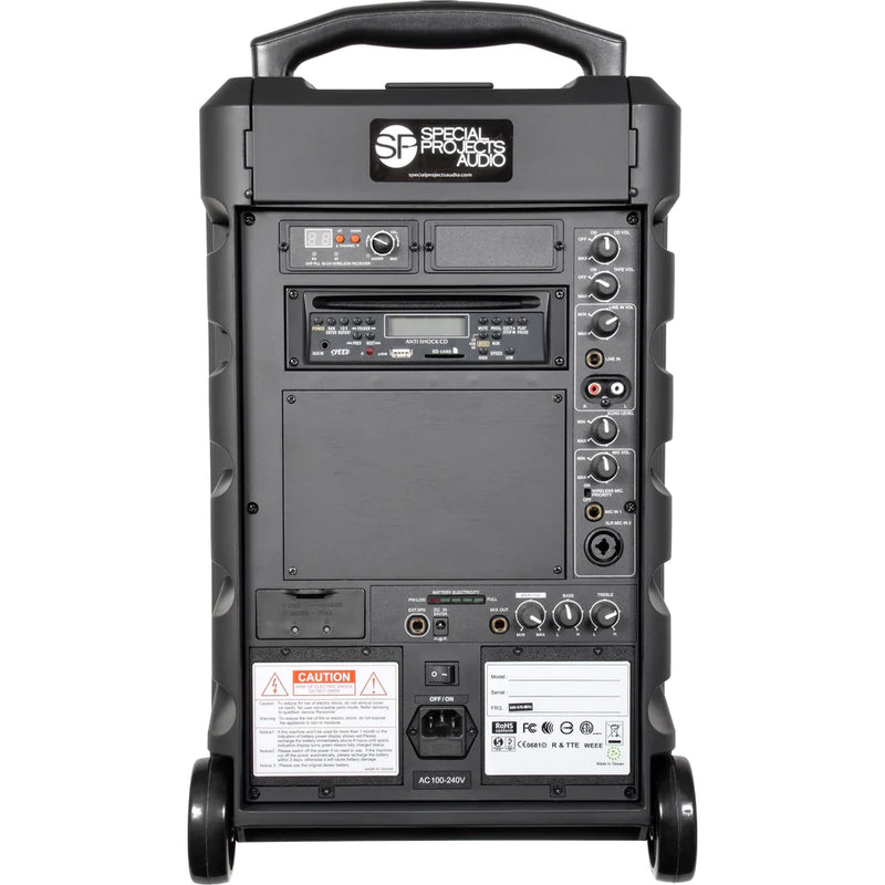 Galaxy Audio GXED1 10" BATTERY PORTABLE PA SYSTEM W/EVO: Recharging 120W system with one EVO headset, built-in wireless receiver, AUX MP3 input.