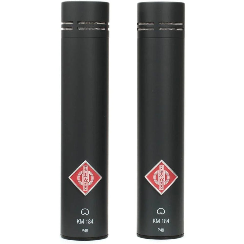 Neumann KM 184-MT-STEREOSET Stereo set includes two each: KM 184, SG 21 BK, WNS 100 in one woodbox - Neumann KM 184 MT Stereo Set Kit Of Two KM 184