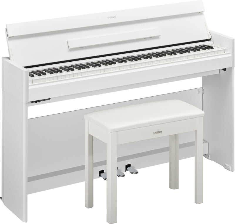 YAMAHA YDPS55 WH DIGITAL PIANO - Yamaha YDP-S55 Arius 88-Key Slim-Body Digital Piano with Stand and Bench - White