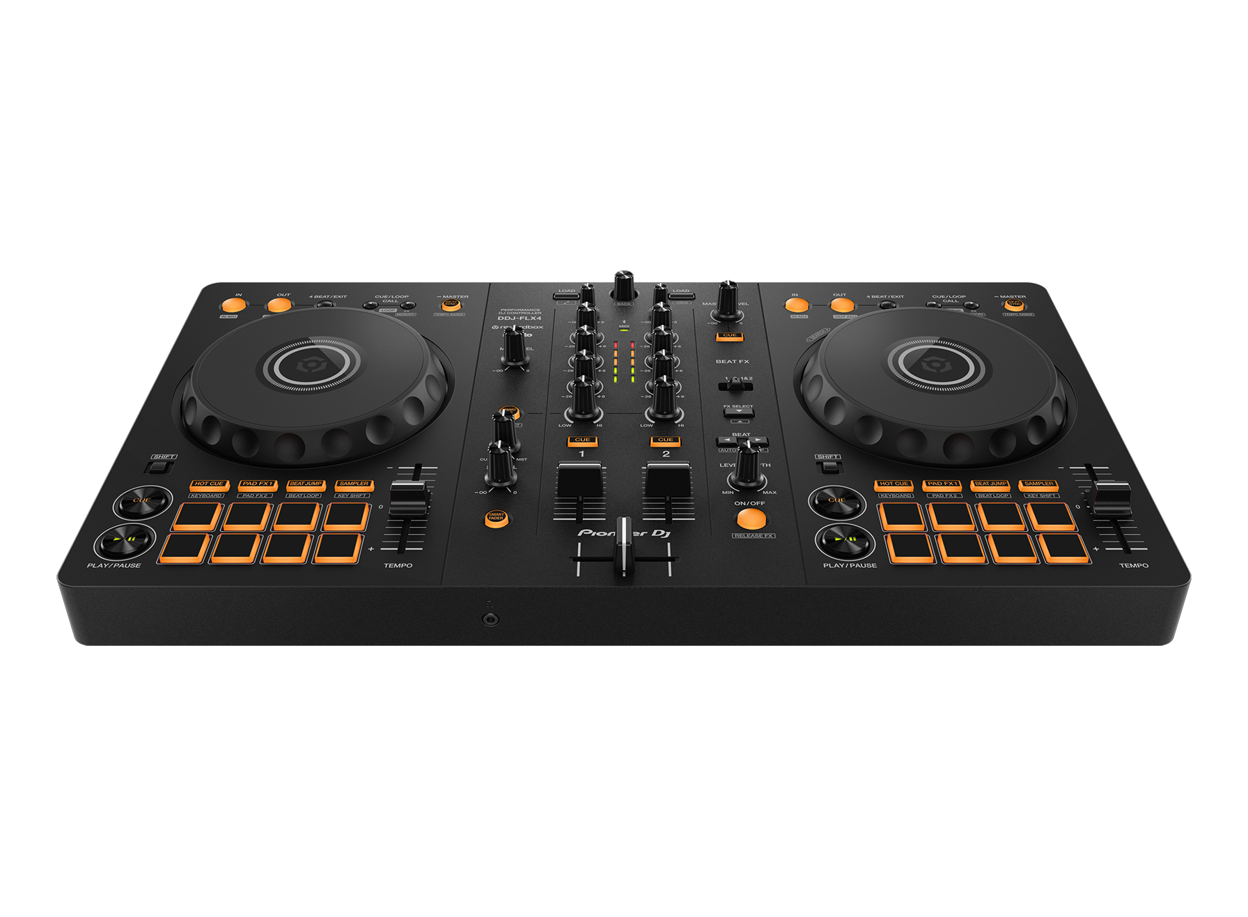PIONEER DDJ-FLX4 -  Portable 2-Channel rekordbox DJ and Serato Controller.