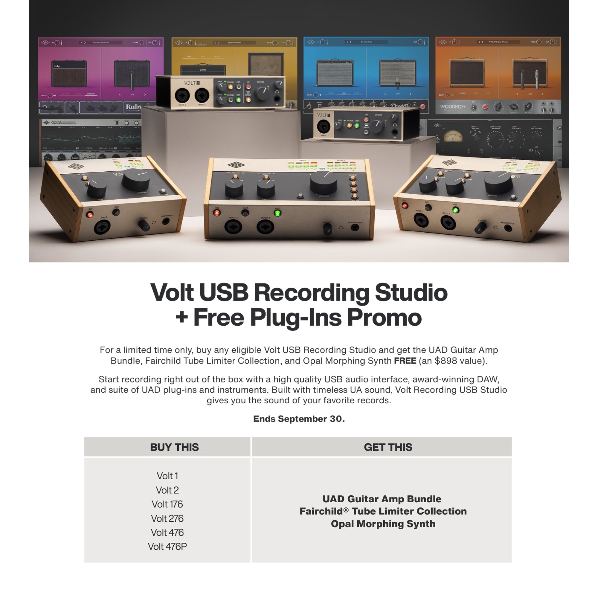UNIVERSAL AUDIO VOLT 476P (PROMO FREE DOWNLOAD) Desktop 4-in/4-out USB audio interface