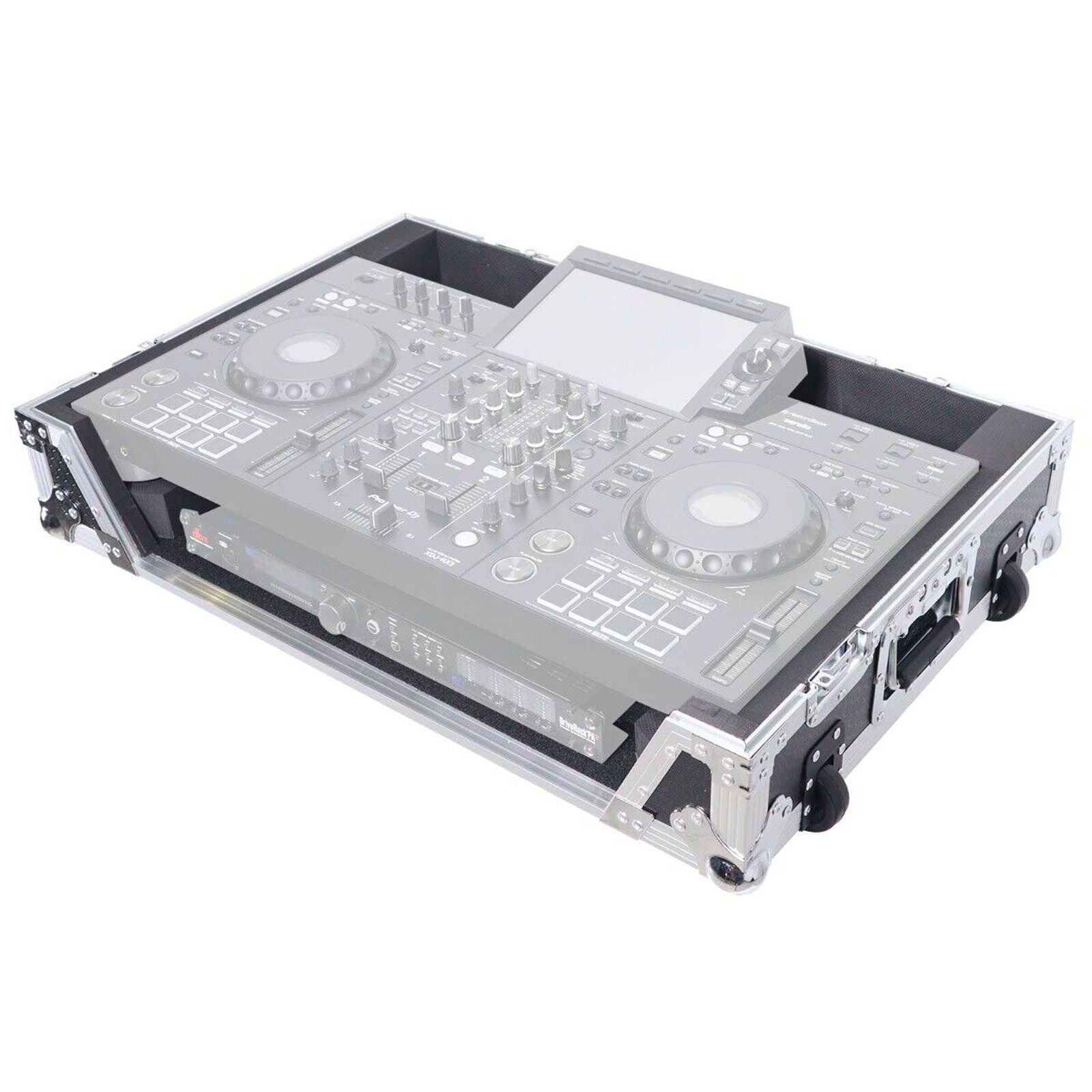 PRO-X- XS-XDJRX3 W - ATA Flight Case For Pioneer DDJ-REV5 XDJ-RX3 DJ Controller with 1U Rack Space and Wheels