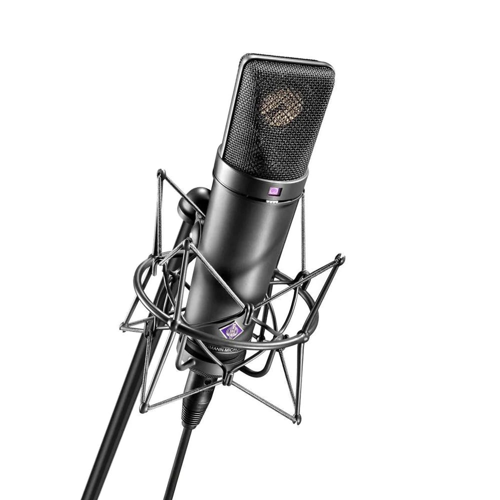 Neumann U 87AI-MT Multi-pattern mic with K 67 capsule, omni, cardioid and figure 8 patterns, pad and filter in woodbox - Neumann U 87 AI MT Studio Set - Black