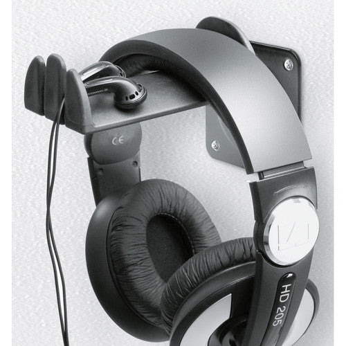 K&M 16310-BLACK Stand AV Monitor - K&M 16310 Wall Mount Headphone Holder