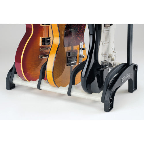 K&M 17513-BLACK Stand Guitar - K&M 17513 Guardian 3, Three-Guitar Stand (Black/Translucent)