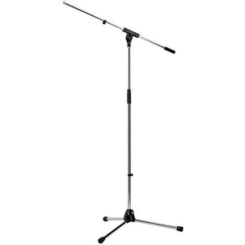 K&M 210/6-CHROME Stand Mic - K&M 210/6 Tripod Microphone Stand with Fixed Boom (Chrome)