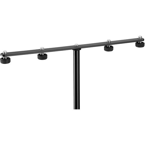 K&M 236-BLACK Stand Mic - K&M 236 - Four Microphone Mounting Bar with 3/8" Locking Screws