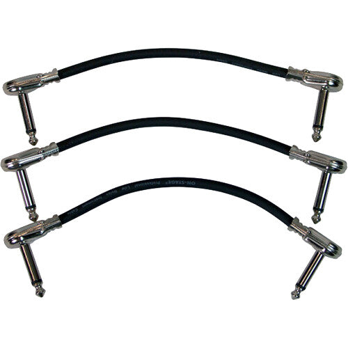 ON STAGE PC506B-3PK - On-Stage Patch Cable with 1/4" TS Pancake (Flat) Connectors Bundle (6", 3-Pack)
